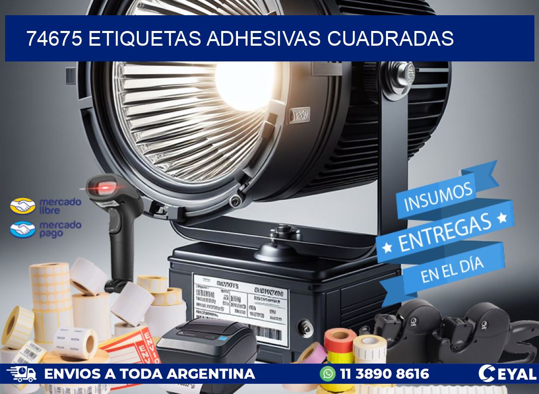 74675 ETIQUETAS ADHESIVAS CUADRADAS