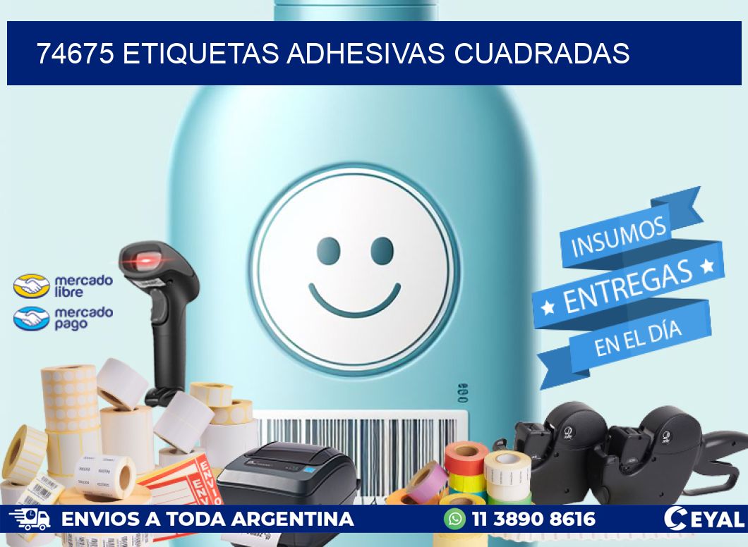 74675 ETIQUETAS ADHESIVAS CUADRADAS