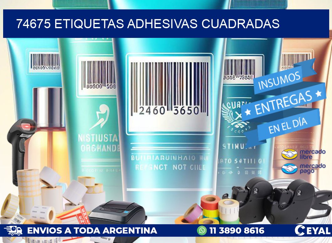 74675 ETIQUETAS ADHESIVAS CUADRADAS