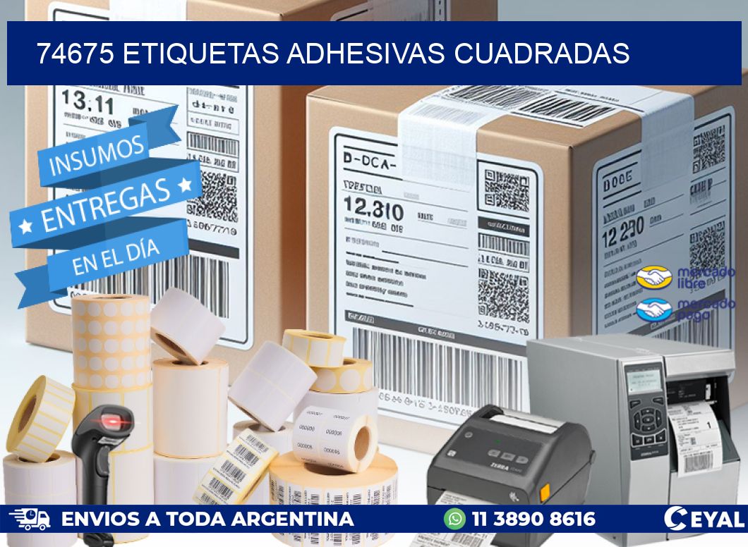 74675 ETIQUETAS ADHESIVAS CUADRADAS