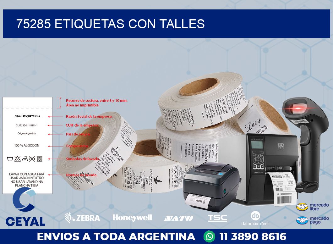 75285 ETIQUETAS CON TALLES