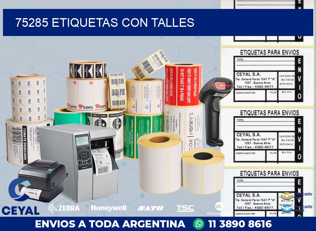 75285 ETIQUETAS CON TALLES