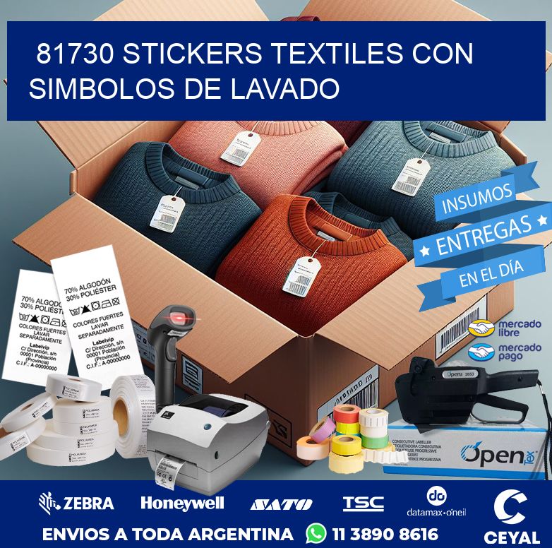 81730 STICKERS TEXTILES CON SIMBOLOS DE LAVADO