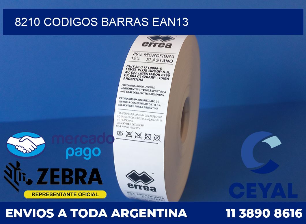 8210 CODIGOS BARRAS EAN13