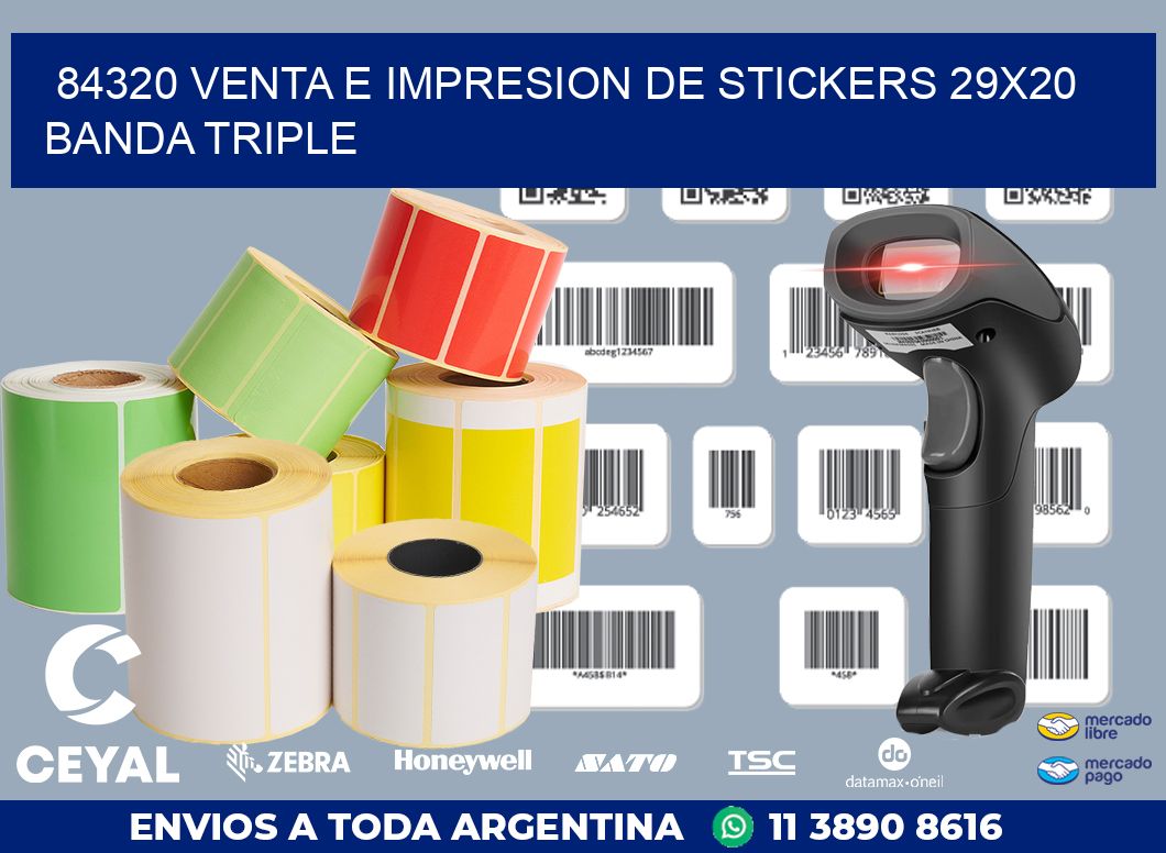 84320 VENTA E IMPRESION DE STICKERS 29X20 BANDA TRIPLE