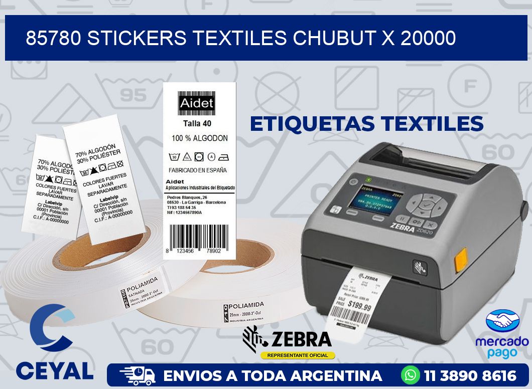85780 STICKERS TEXTILES CHUBUT X 20000