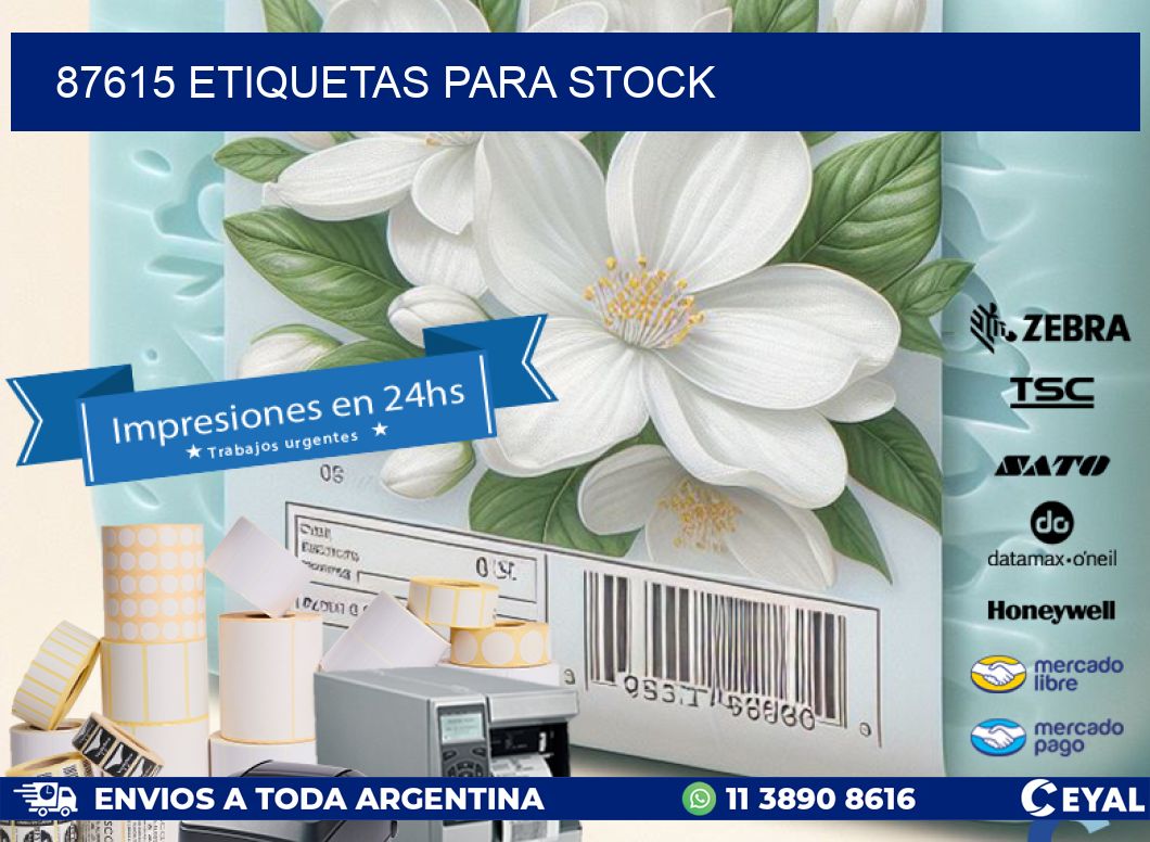 87615 ETIQUETAS PARA STOCK