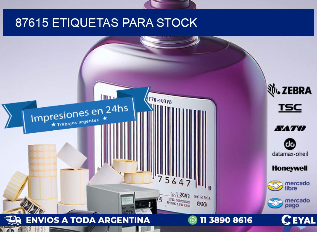 87615 ETIQUETAS PARA STOCK
