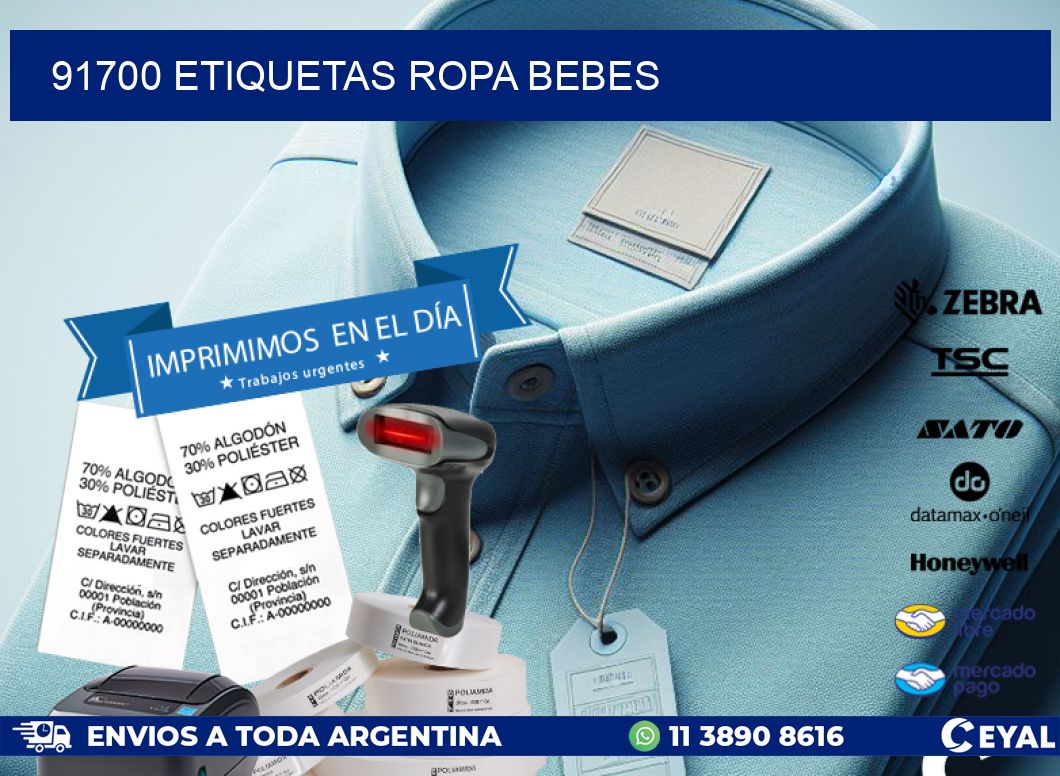 91700 ETIQUETAS ROPA BEBES
