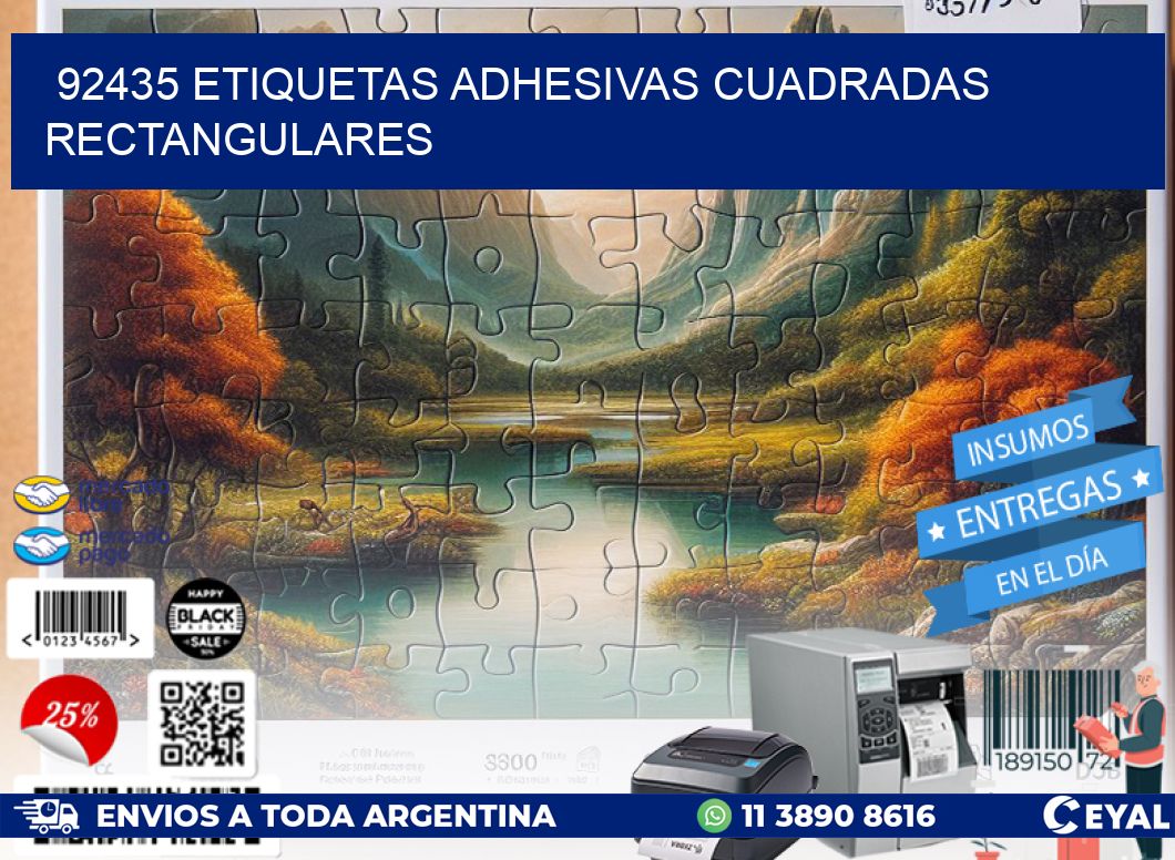 92435 ETIQUETAS ADHESIVAS CUADRADAS RECTANGULARES