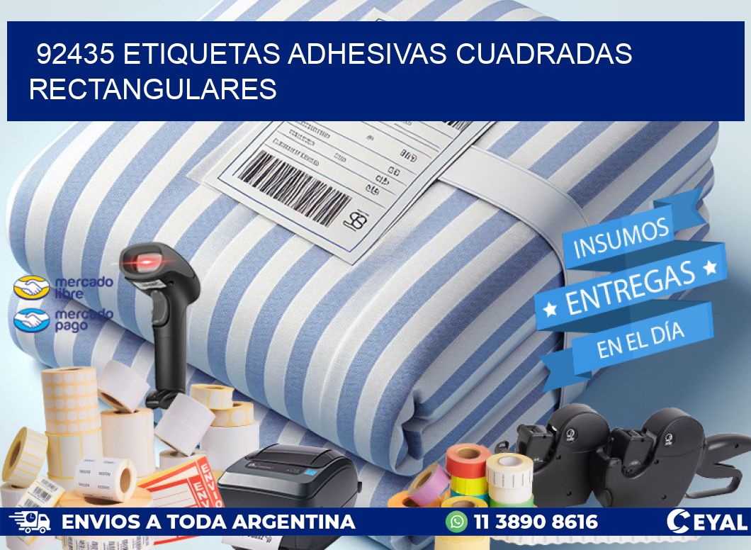 92435 ETIQUETAS ADHESIVAS CUADRADAS RECTANGULARES