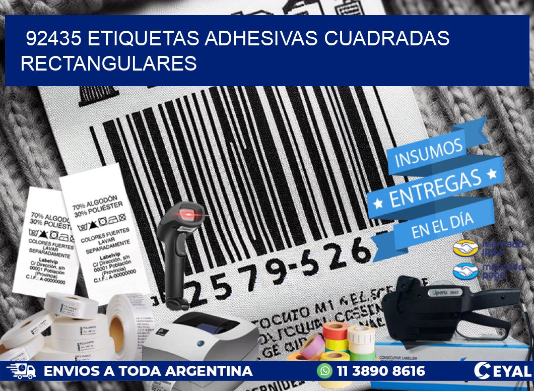 92435 ETIQUETAS ADHESIVAS CUADRADAS RECTANGULARES
