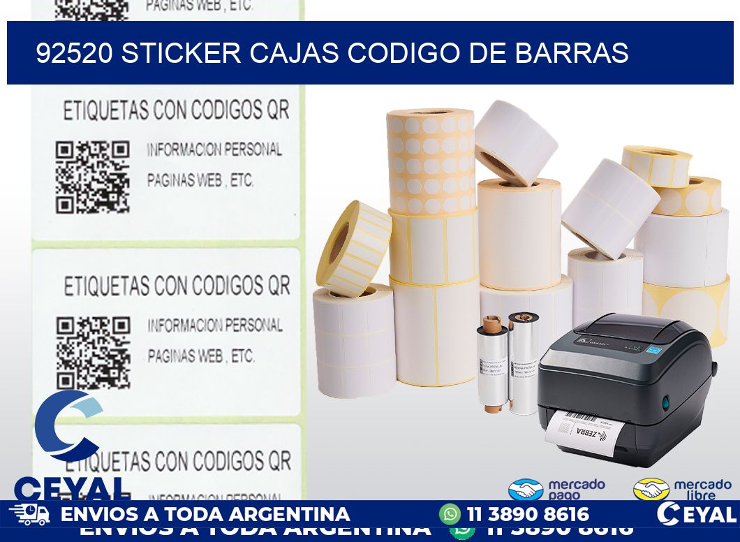 92520 STICKER CAJAS CODIGO DE BARRAS