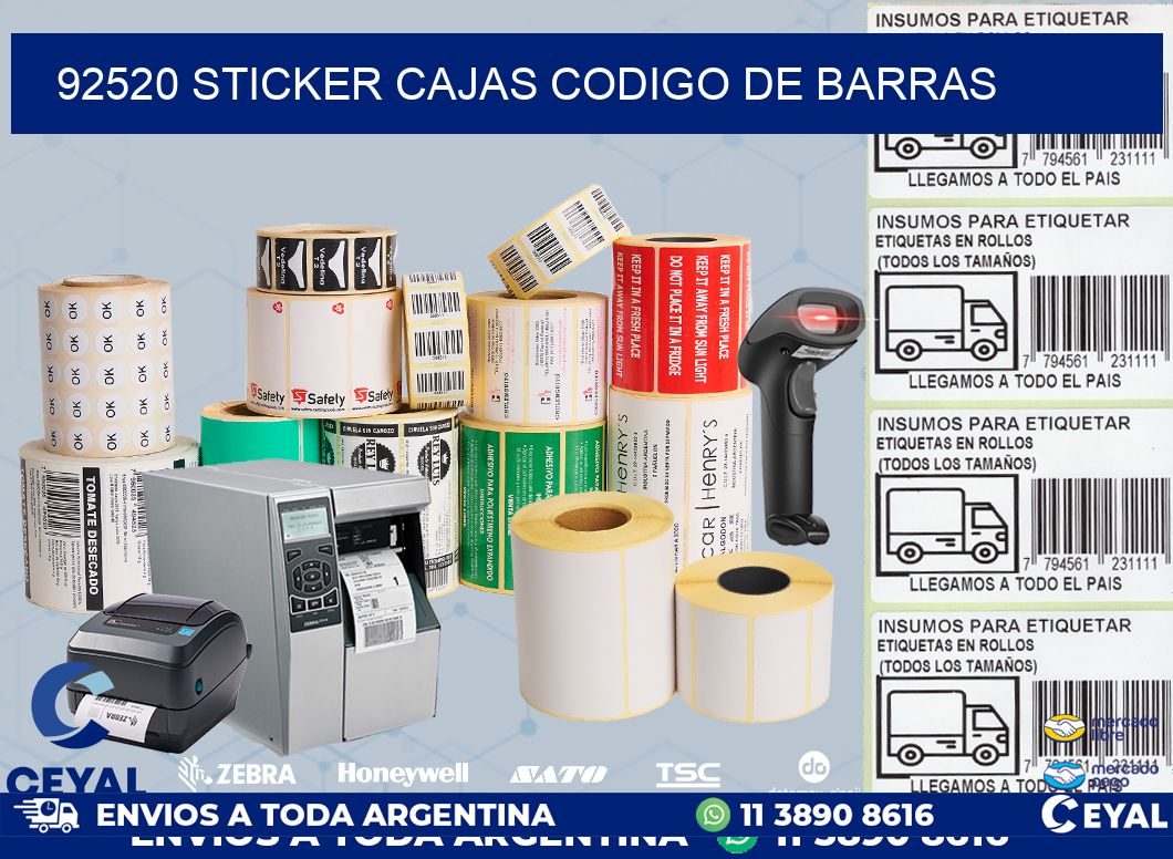 92520 STICKER CAJAS CODIGO DE BARRAS