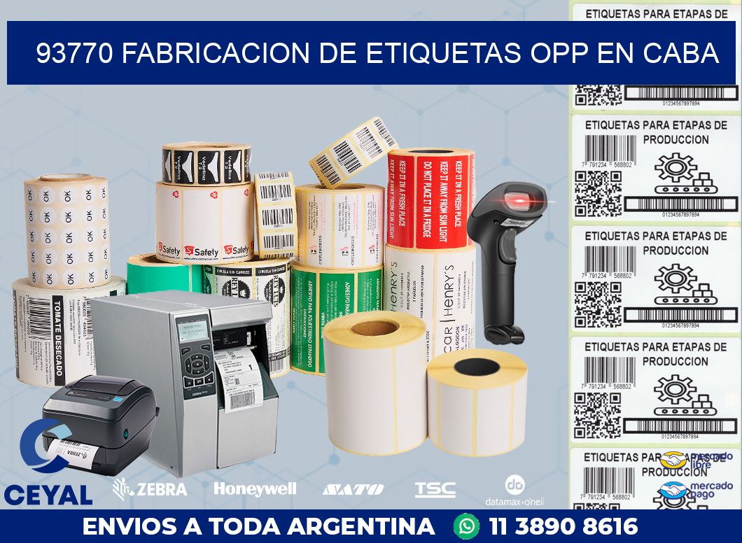 93770 FABRICACION DE ETIQUETAS OPP EN CABA