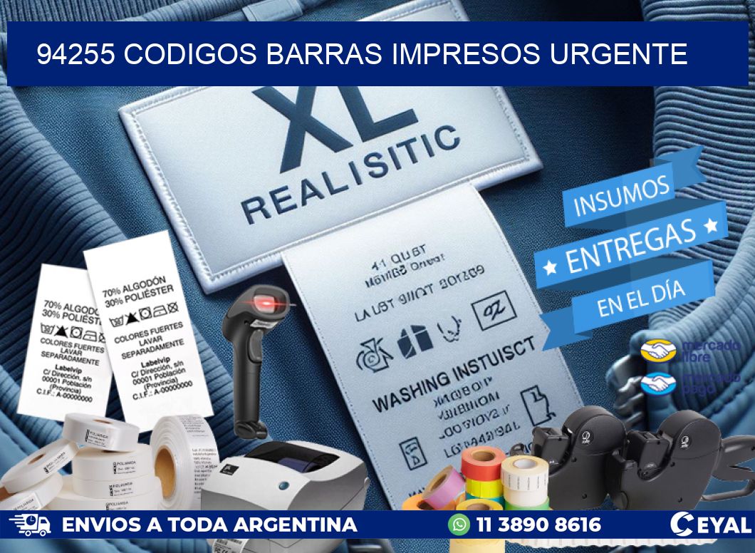 94255 CODIGOS BARRAS IMPRESOS URGENTE