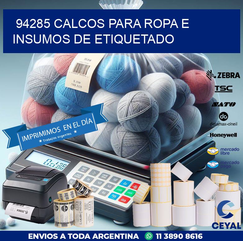 94285 CALCOS PARA ROPA E INSUMOS DE ETIQUETADO