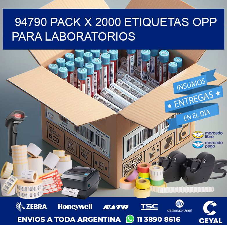 94790 PACK X 2000 ETIQUETAS OPP PARA LABORATORIOS