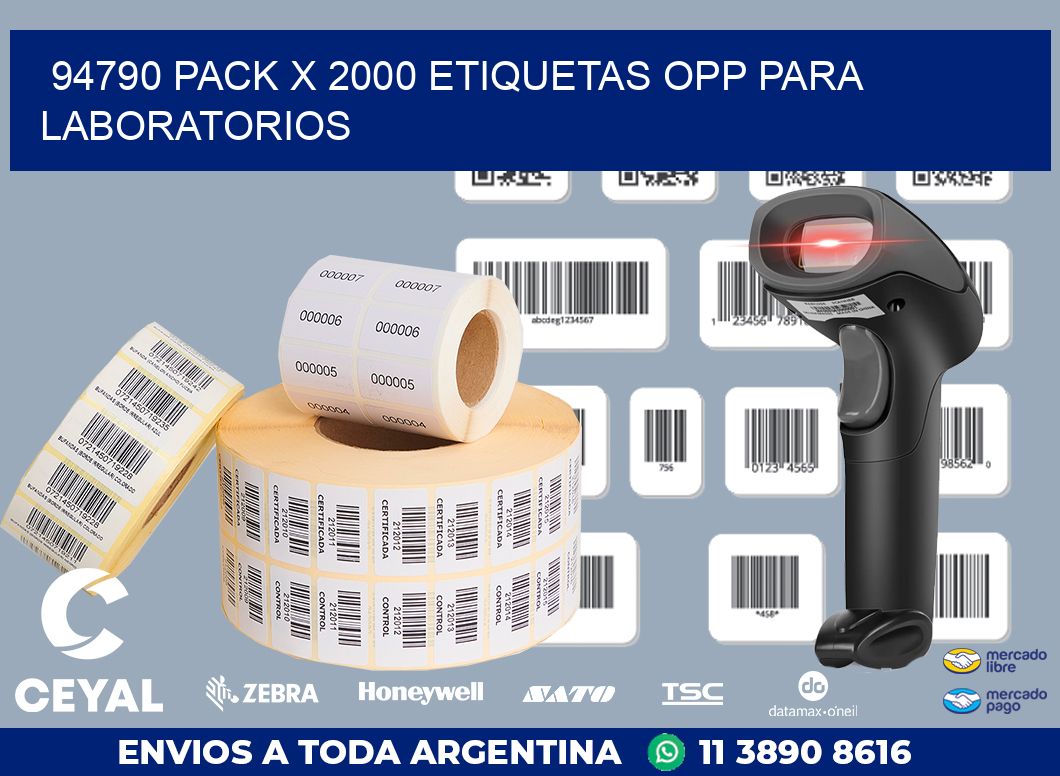 94790 PACK X 2000 ETIQUETAS OPP PARA LABORATORIOS