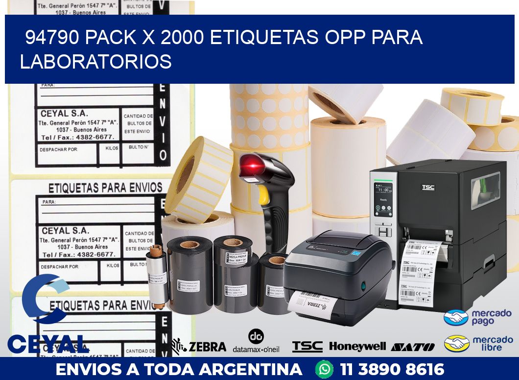 94790 PACK X 2000 ETIQUETAS OPP PARA LABORATORIOS