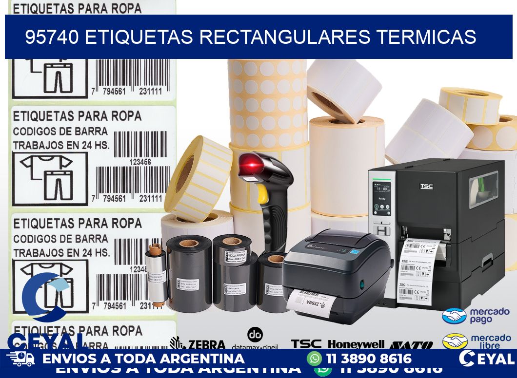 95740 etiquetas rectangulares termicas