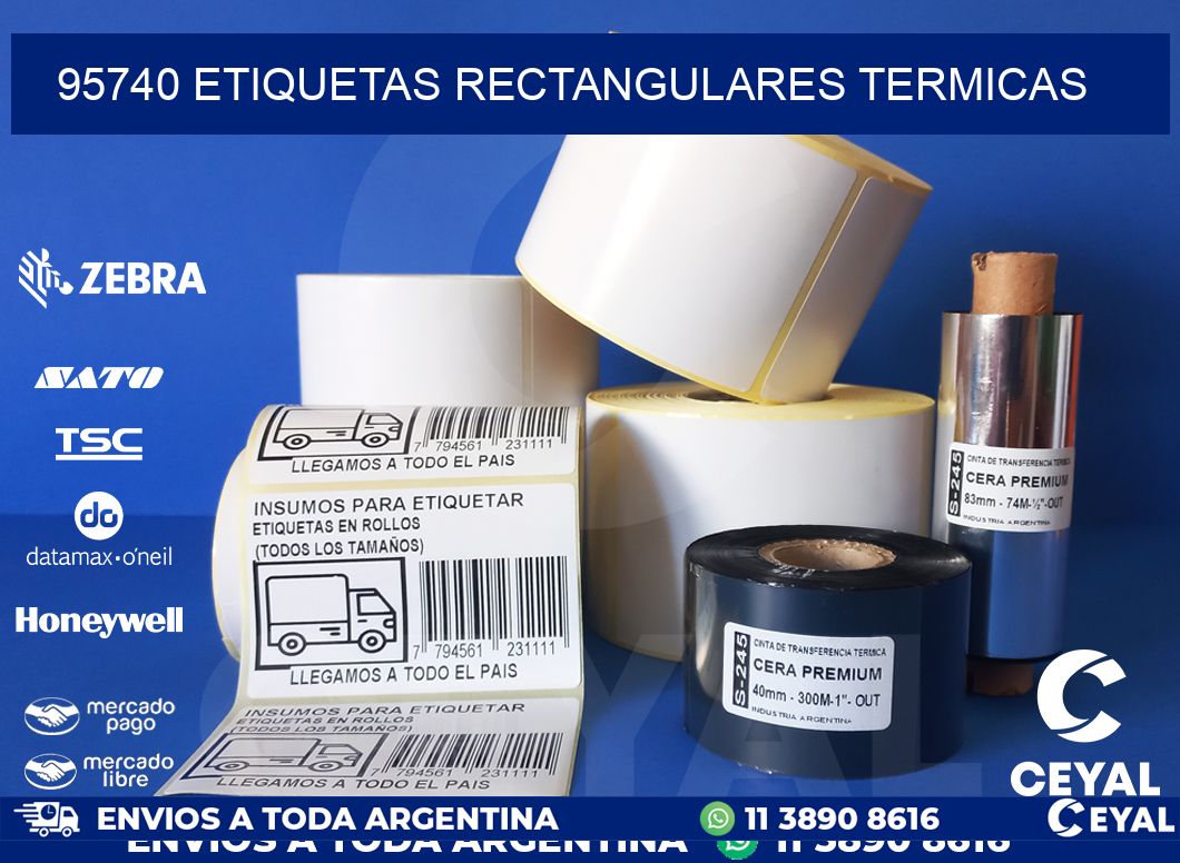 95740 etiquetas rectangulares termicas