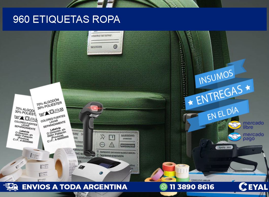 960 ETIQUETAS ROPA