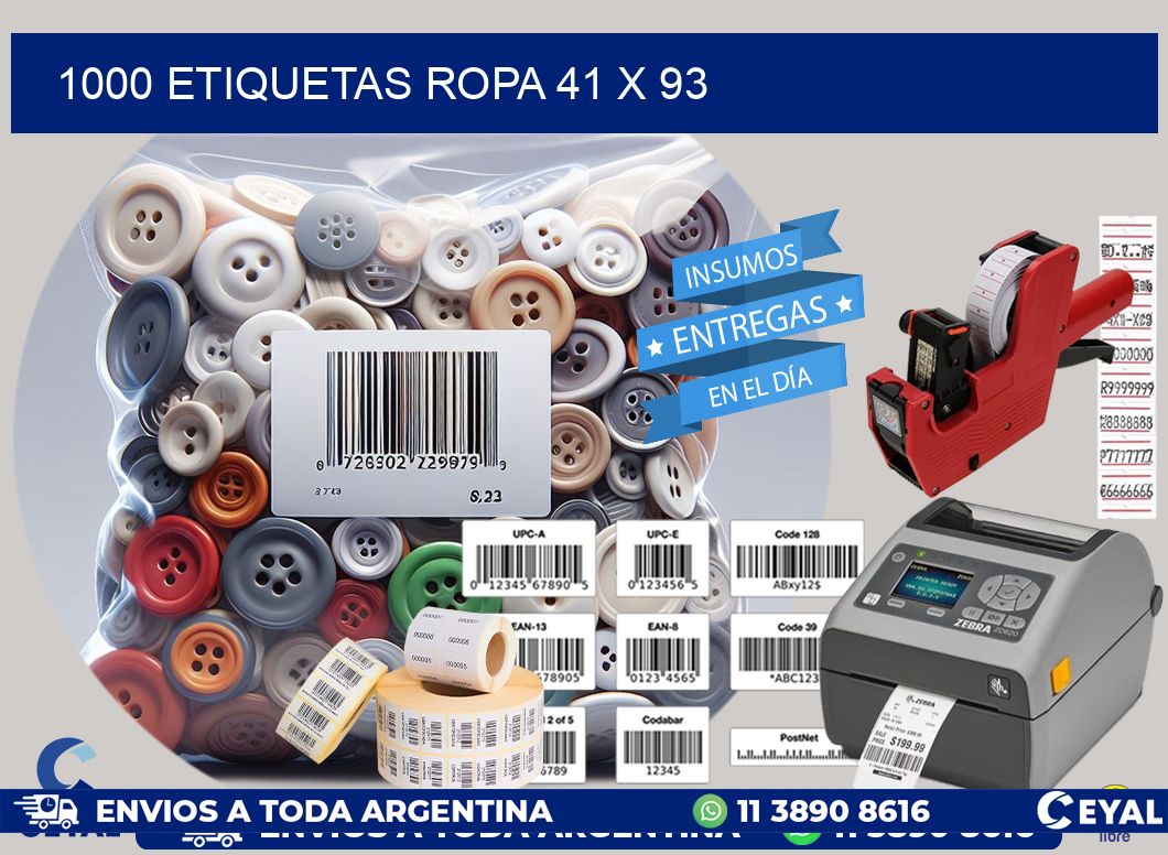 1000 ETIQUETAS ROPA 41 x 93
