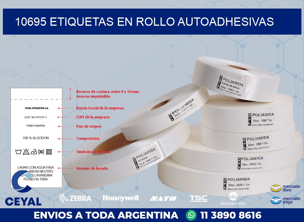 10695 ETIQUETAS EN ROLLO AUTOADHESIVAS