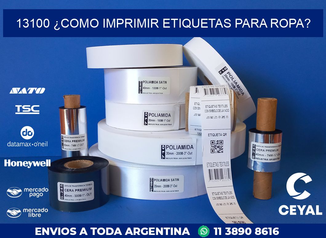 13100 ¿COMO IMPRIMIR ETIQUETAS PARA ROPA?