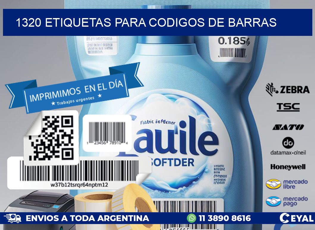 1320 ETIQUETAS PARA CODIGOS DE BARRAS