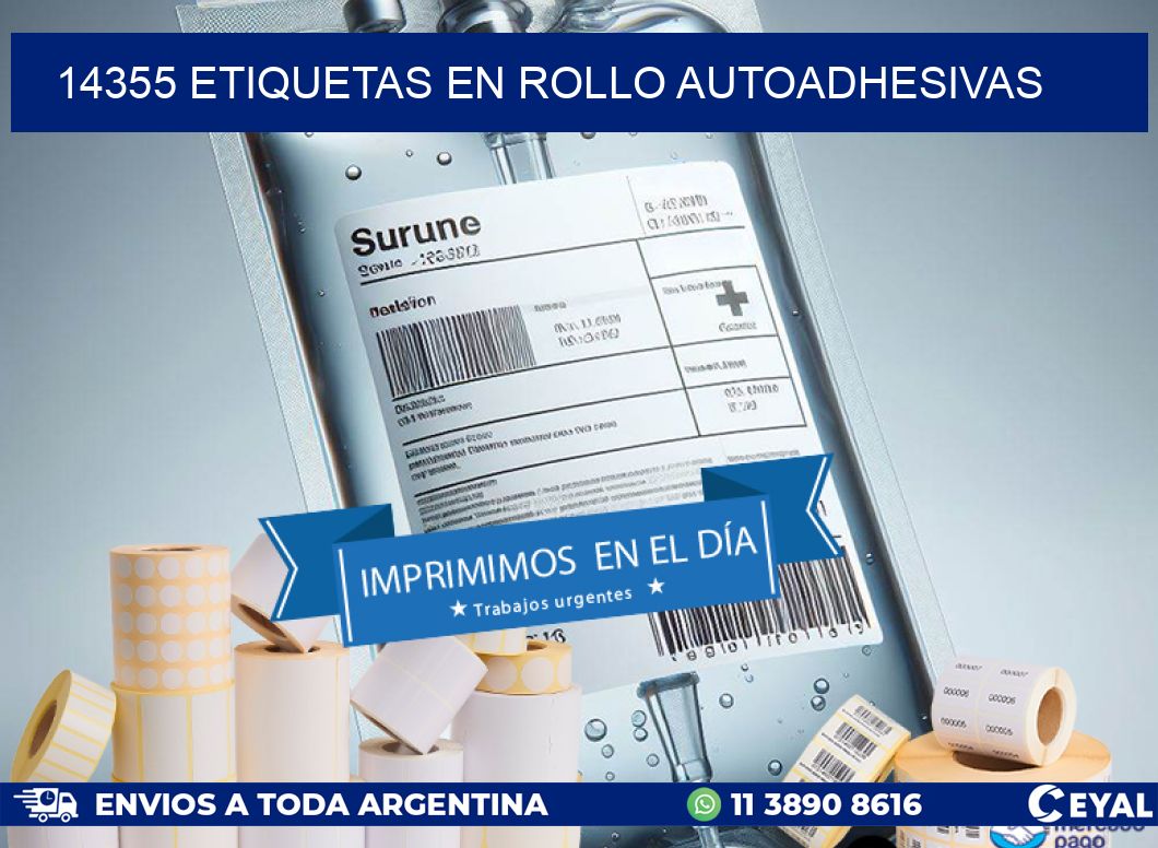 14355 ETIQUETAS EN ROLLO AUTOADHESIVAS