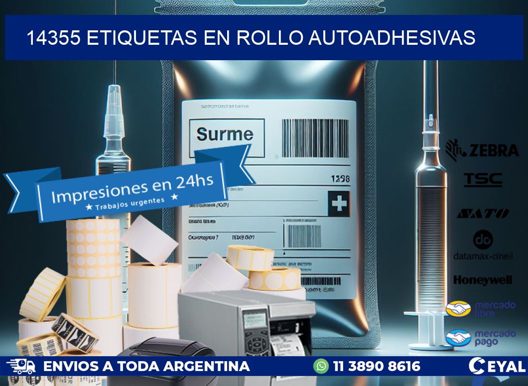 14355 ETIQUETAS EN ROLLO AUTOADHESIVAS