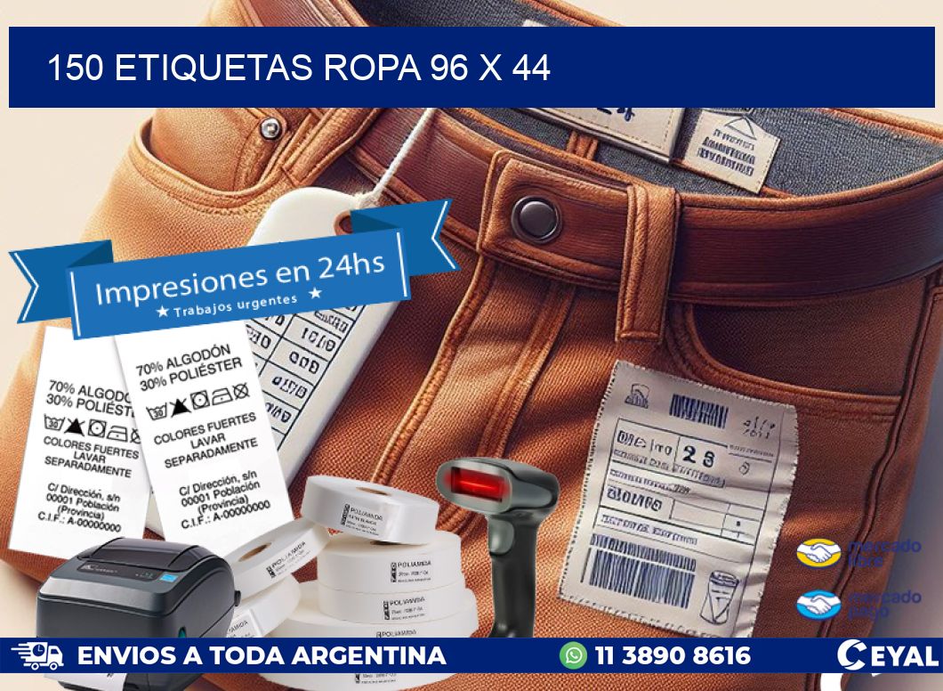 150 ETIQUETAS ROPA 96 x 44