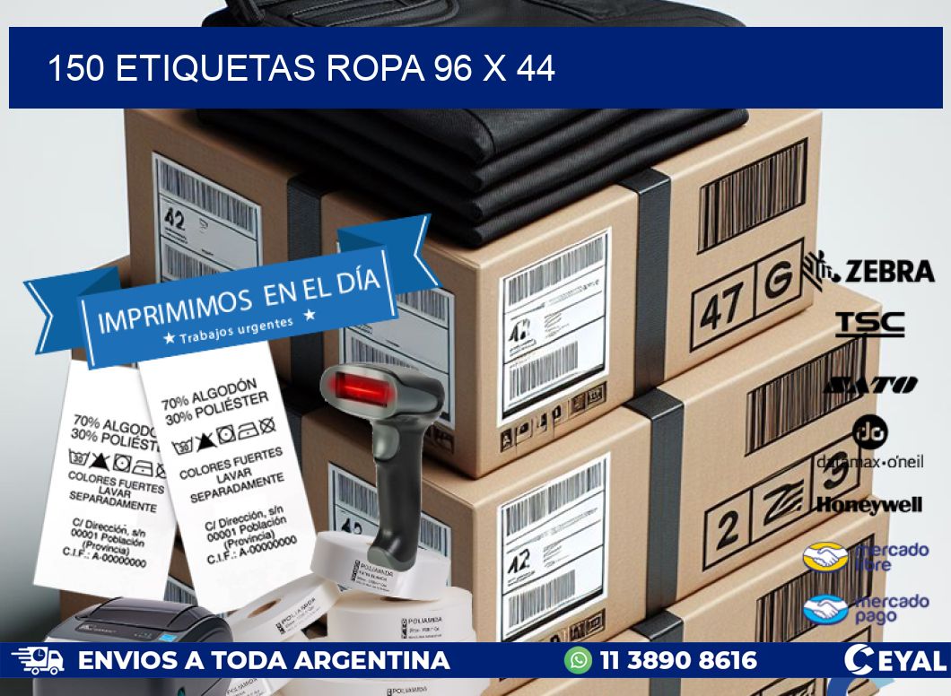 150 ETIQUETAS ROPA 96 x 44