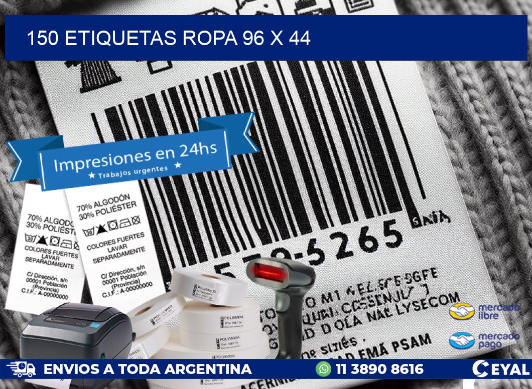 150 ETIQUETAS ROPA 96 x 44