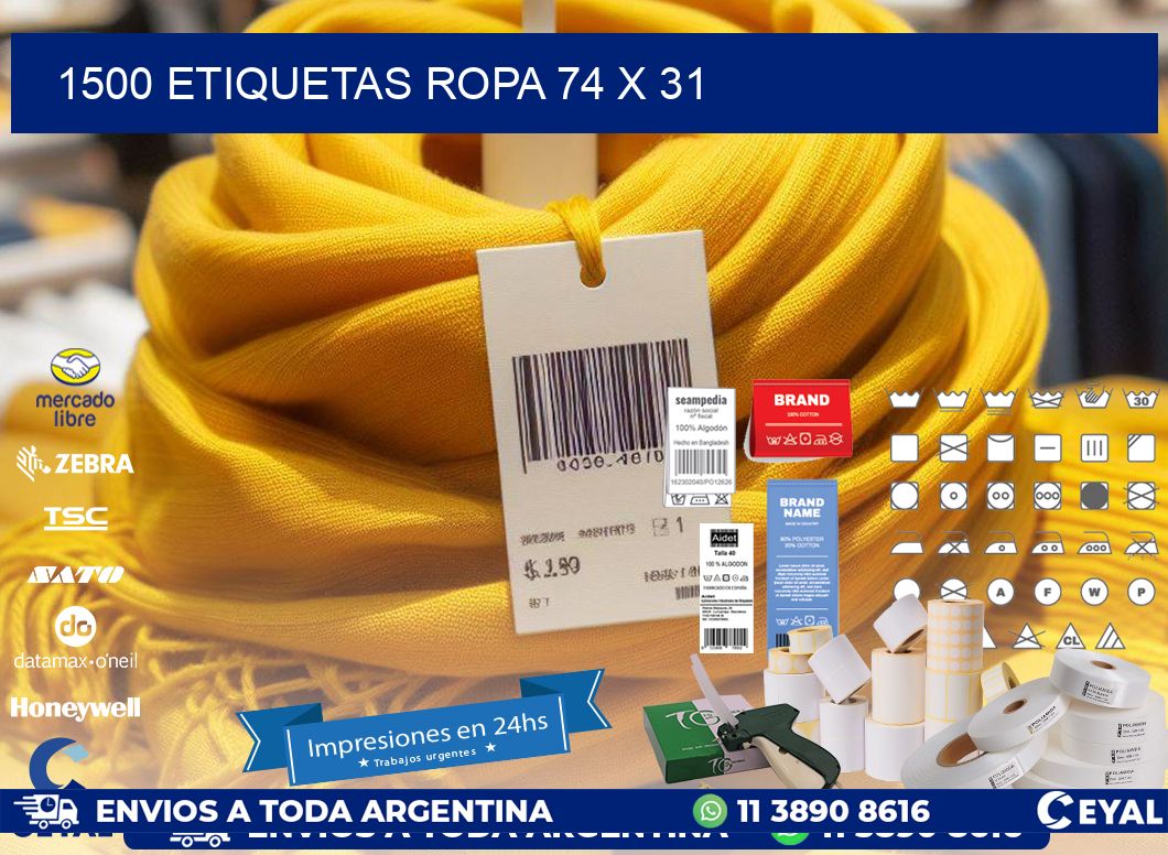 1500 ETIQUETAS ROPA 74 x 31