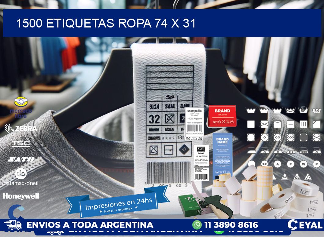 1500 ETIQUETAS ROPA 74 x 31