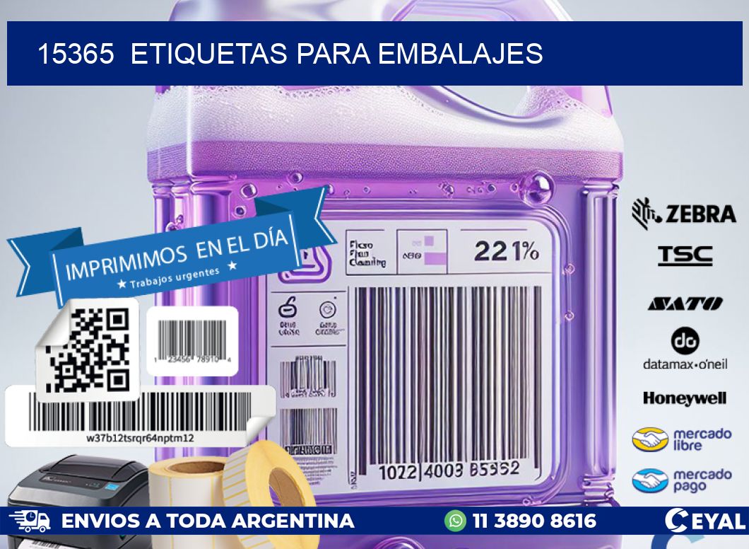 15365 ETIQUETAS PARA EMBALAJES