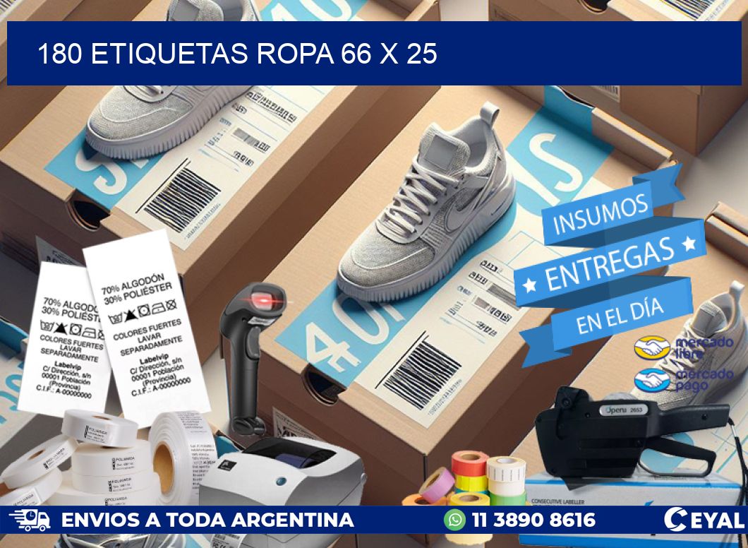 180 ETIQUETAS ROPA 66 x 25