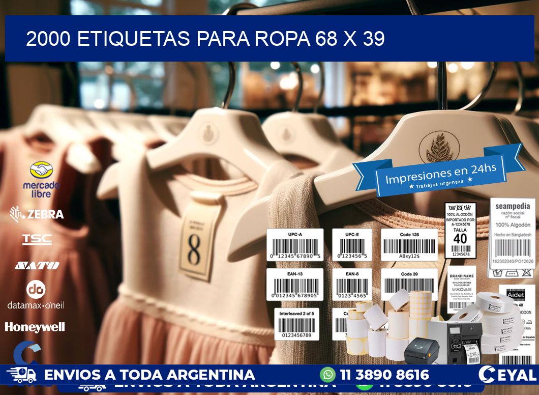 2000 ETIQUETAS PARA ROPA 68 x 39