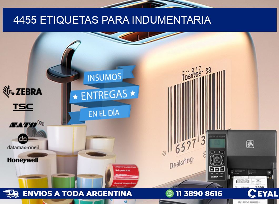 4455 ETIQUETAS PARA INDUMENTARIA