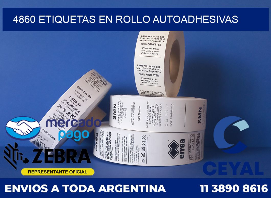 4860 ETIQUETAS EN ROLLO AUTOADHESIVAS