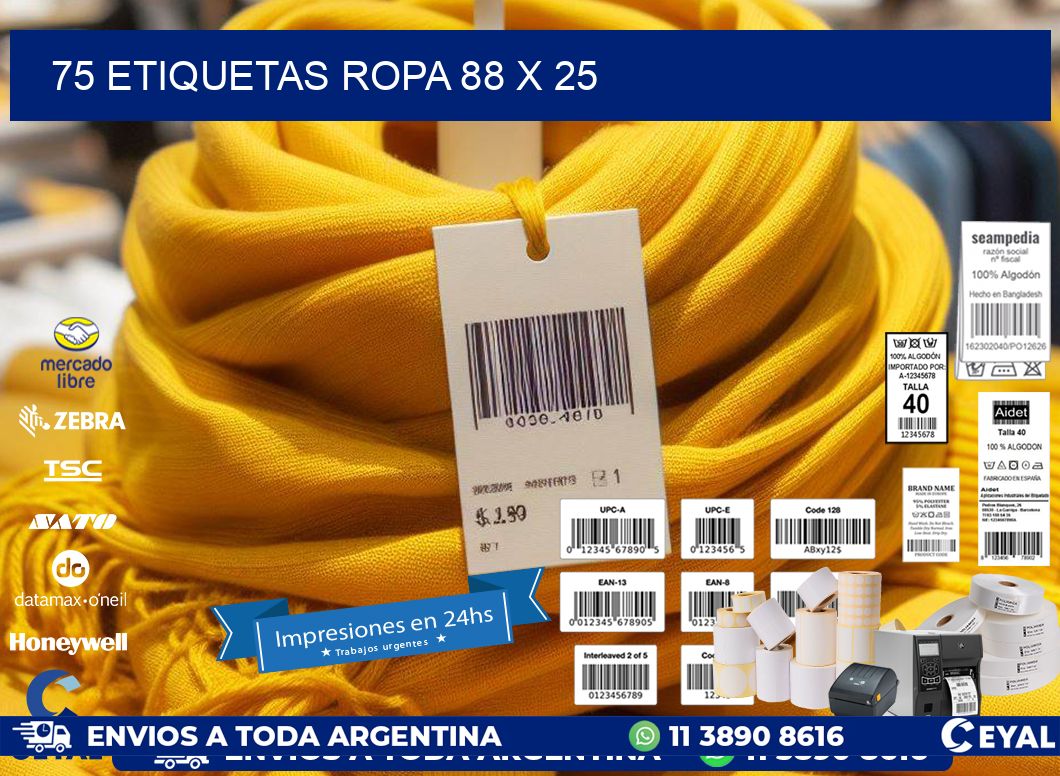 75 ETIQUETAS ROPA 88 x 25