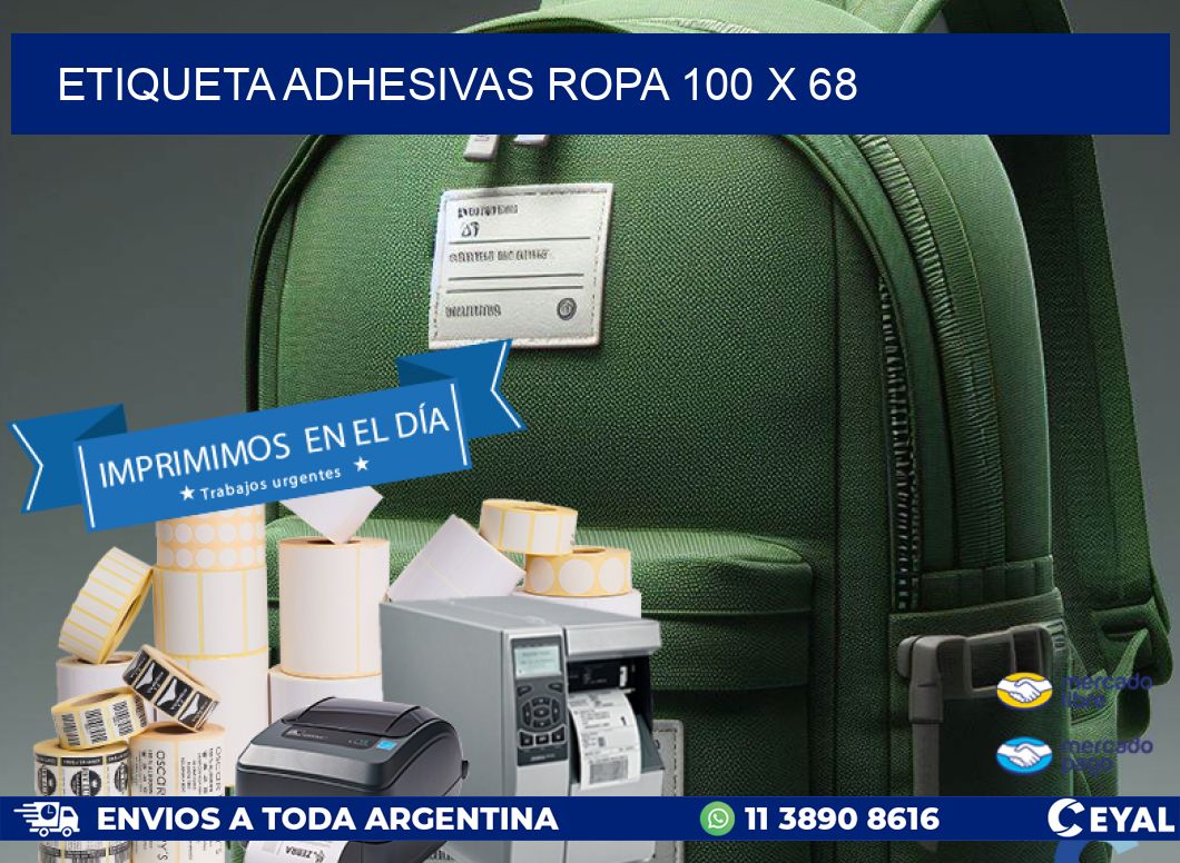 ETIQUETA ADHESIVAS ROPA 100 x 68