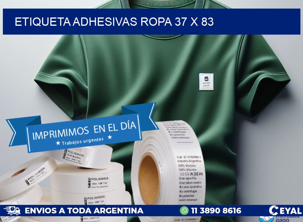 ETIQUETA ADHESIVAS ROPA 37 x 83