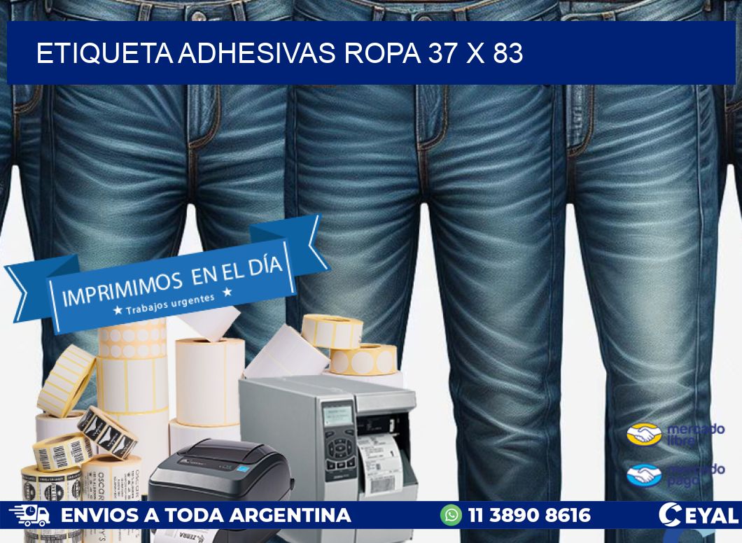 ETIQUETA ADHESIVAS ROPA 37 x 83