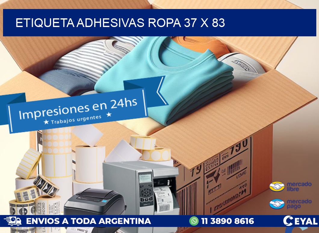 ETIQUETA ADHESIVAS ROPA 37 x 83