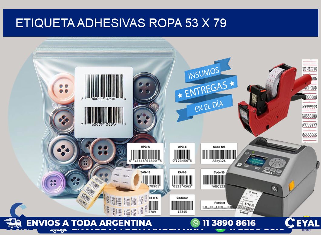 ETIQUETA ADHESIVAS ROPA 53 x 79