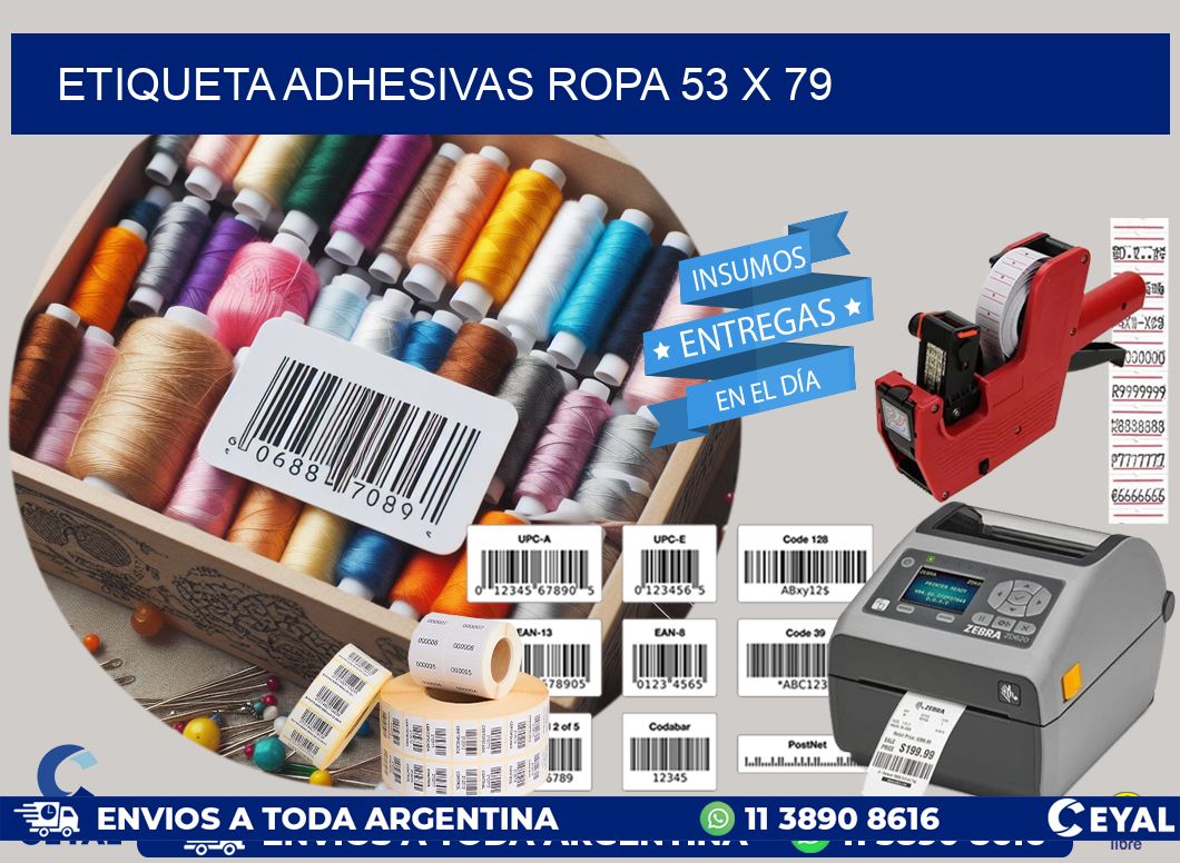 ETIQUETA ADHESIVAS ROPA 53 x 79